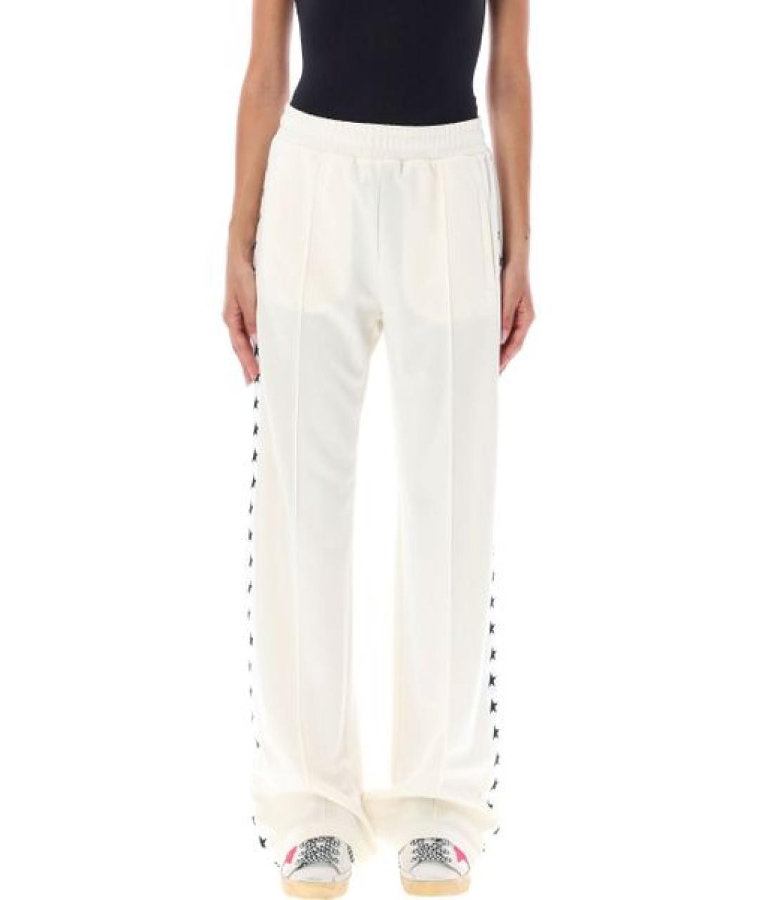 GOLDEN GOOSE DELUXE BRAND Бежевые полиэстеровые прямые брюки, фото 2