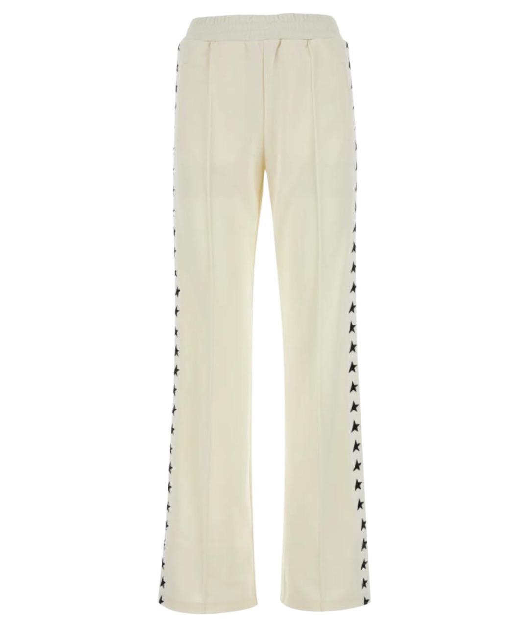 GOLDEN GOOSE DELUXE BRAND Бежевые полиэстеровые прямые брюки, фото 1
