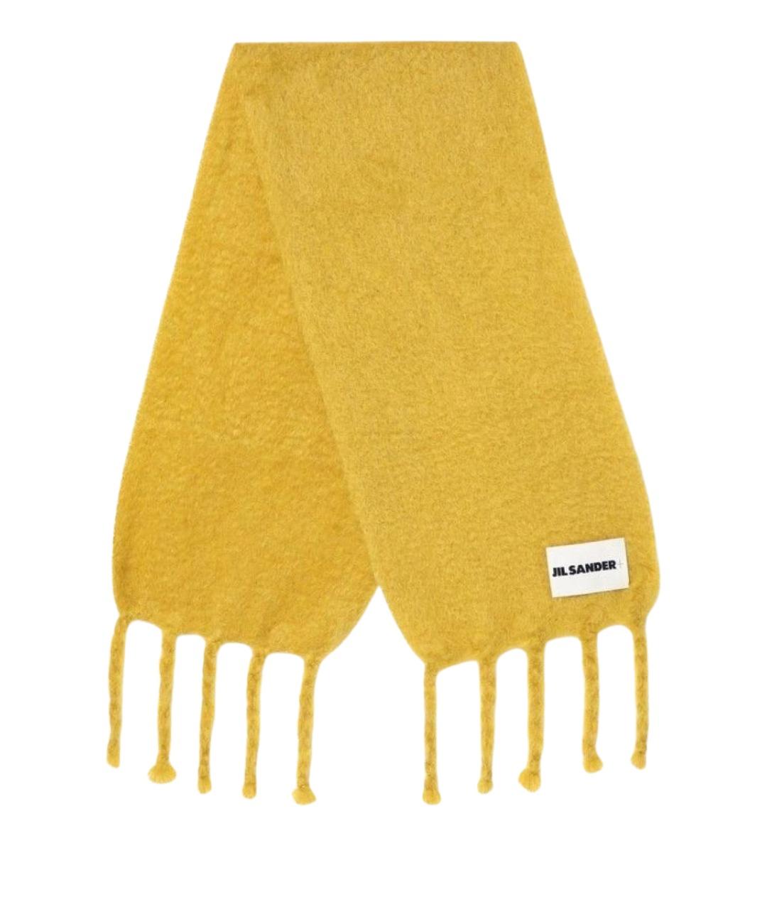 JIL SANDER Желтый шерстяной шарф, фото 1