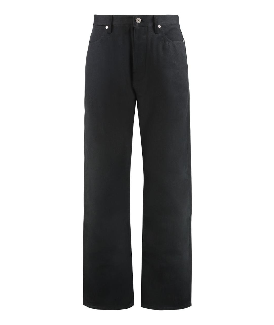 JIL SANDER Черные хлопковые повседневные брюки, фото 1