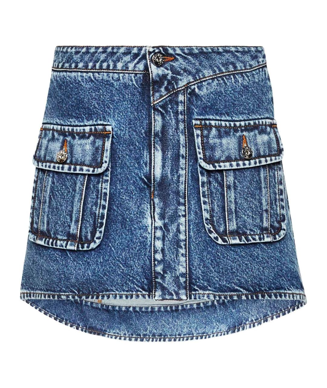 J.W.ANDERSON Синяя хлопковая юбка мини, фото 1