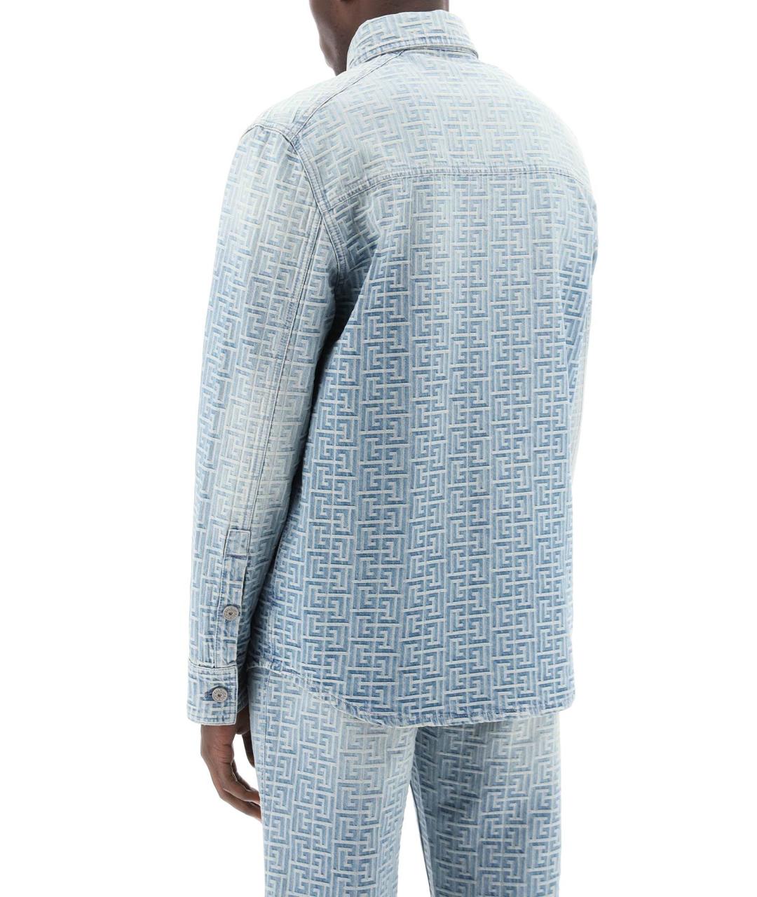 BALMAIN Голубая хлопковая кэжуал рубашка, фото 3