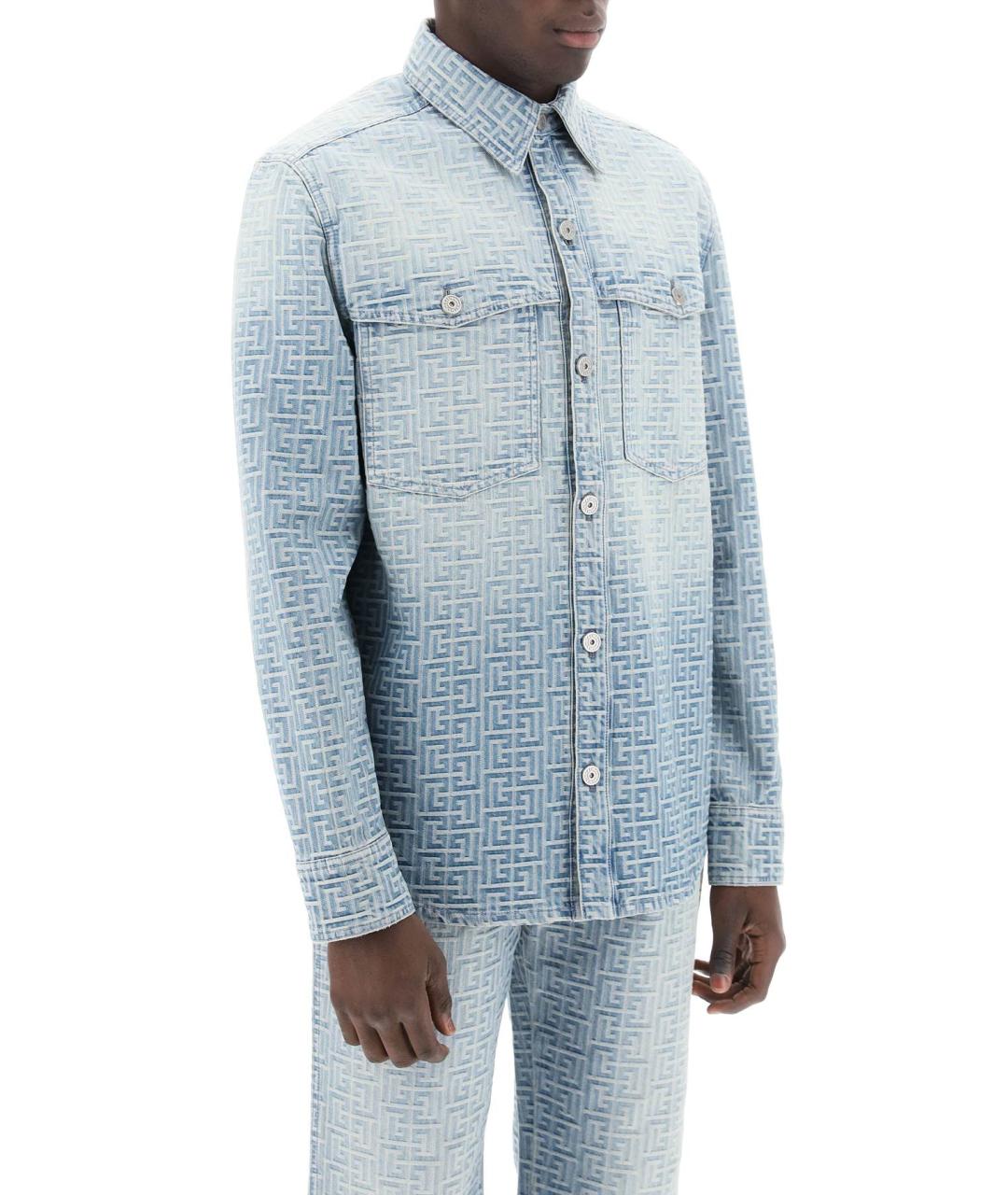 BALMAIN Голубая хлопковая кэжуал рубашка, фото 2