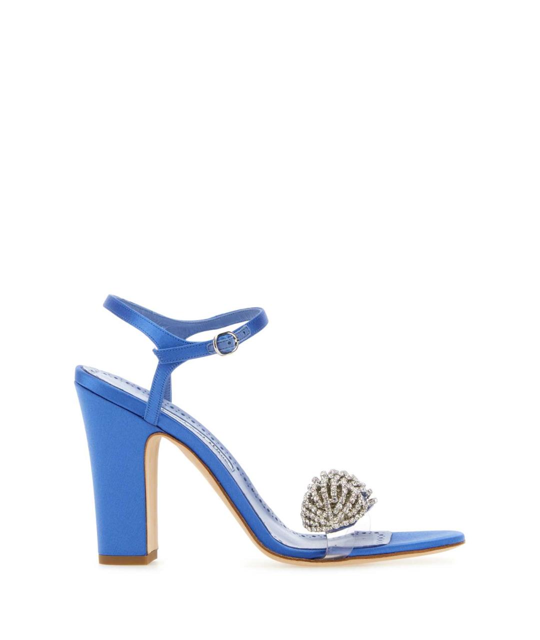 MANOLO BLAHNIK Синие кожаные босоножки, фото 1