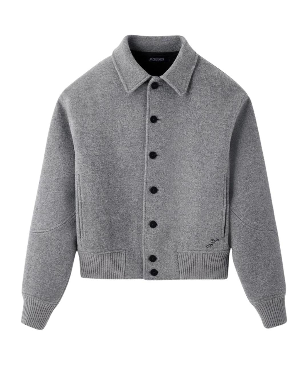 JACQUEMUS Серая шерстяная куртка, фото 1