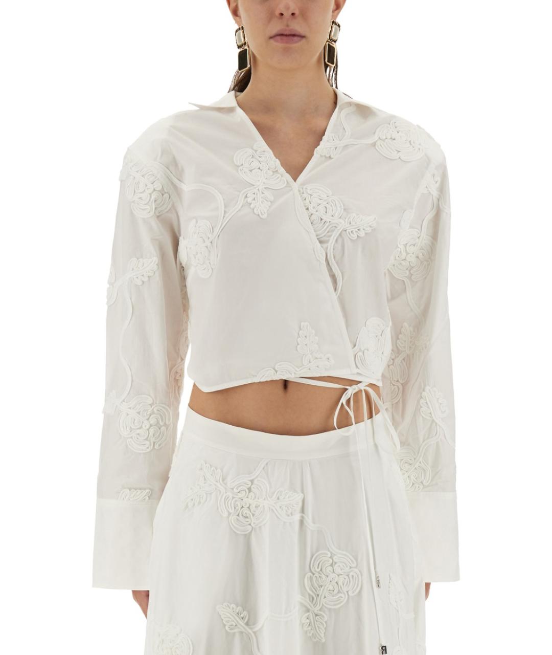 ROTATE Белая хлопковая рубашка, фото 5