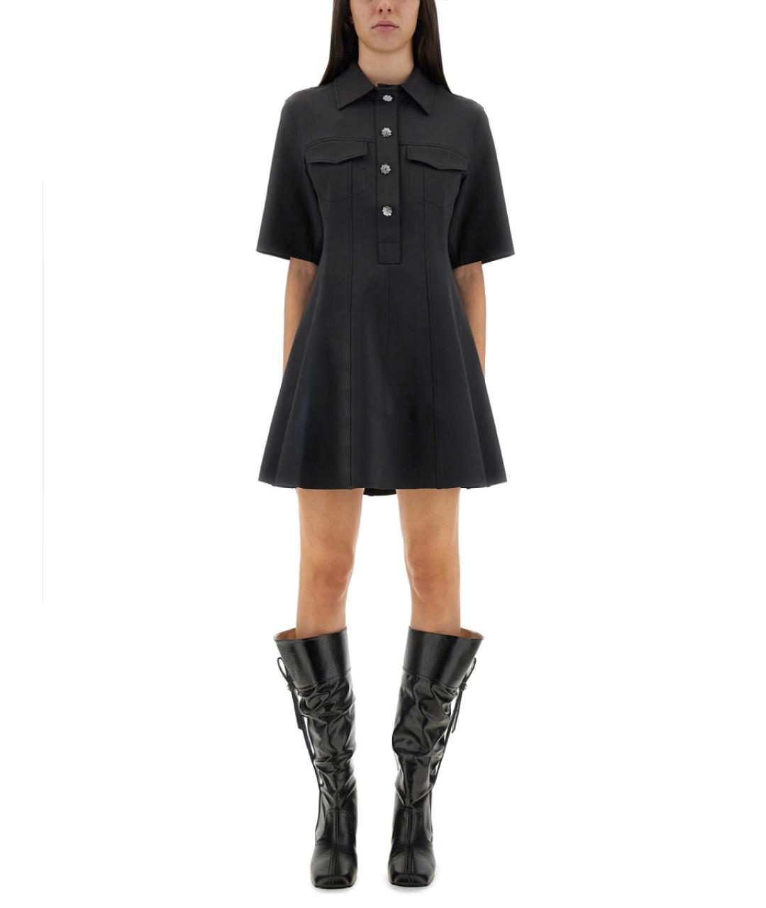 GANNI Серое полиамидовое повседневное платье, фото 2