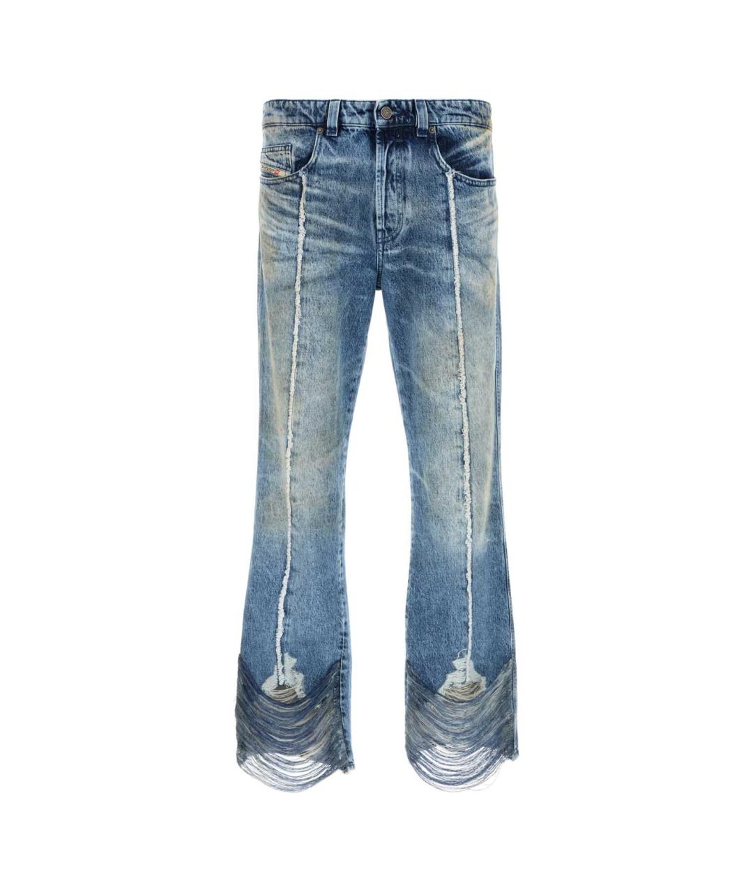 DIESEL Голубые хлопковые прямые джинсы, фото 1