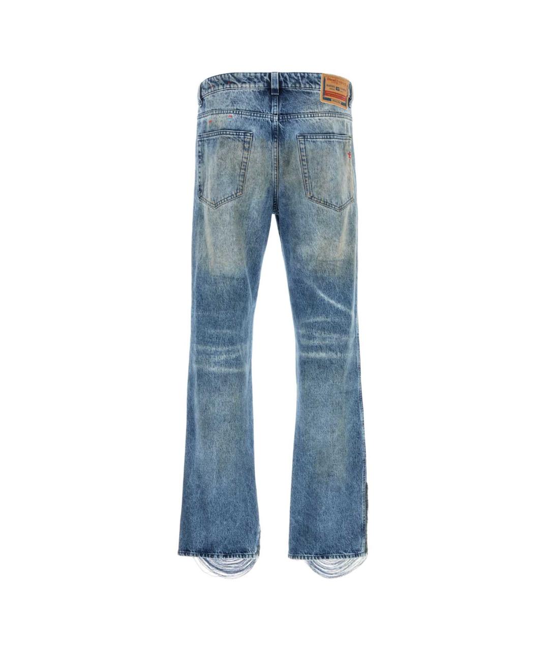 DIESEL Голубые хлопковые прямые джинсы, фото 2
