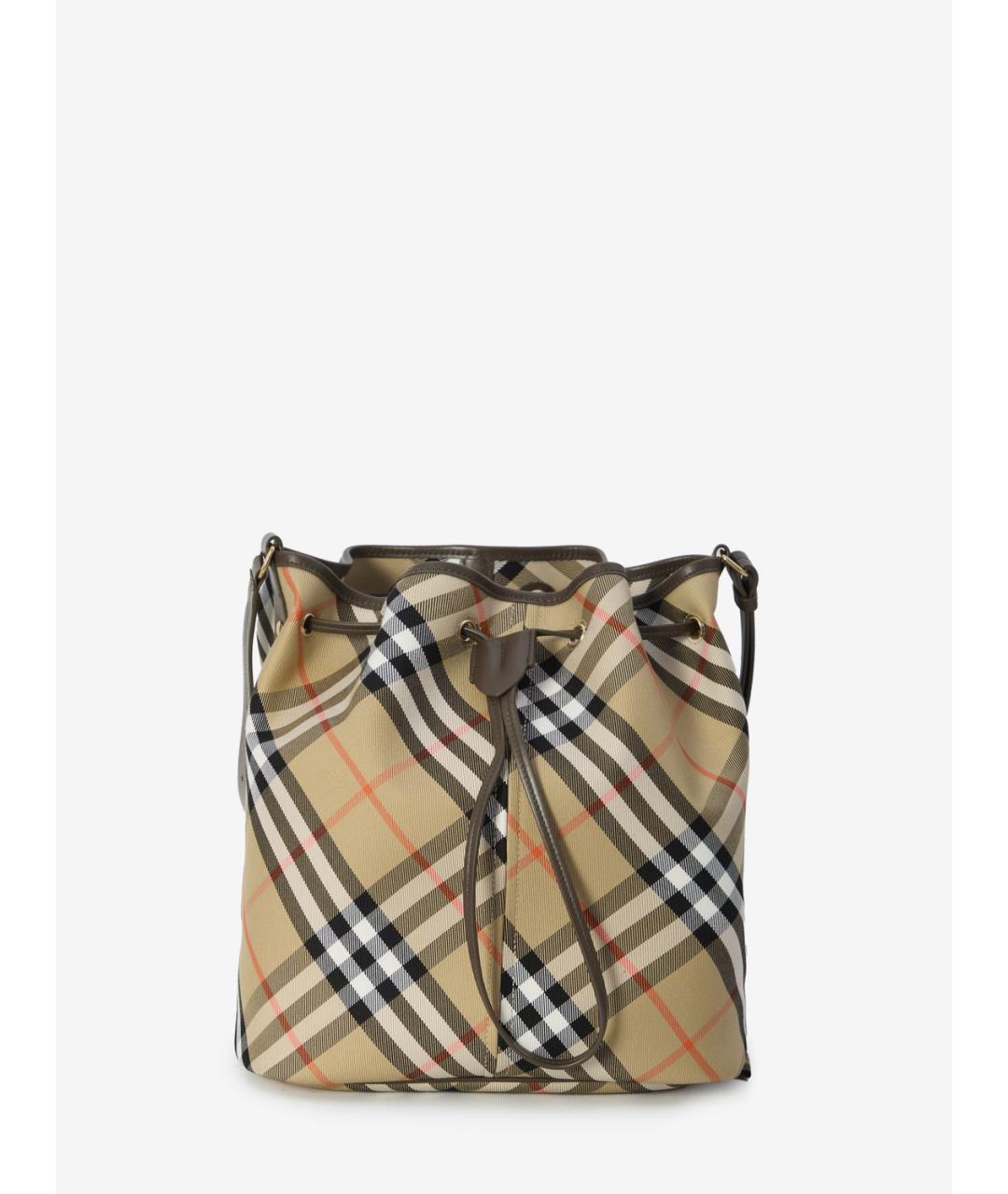BURBERRY Бежевая тканевая сумка с короткими ручками, фото 6