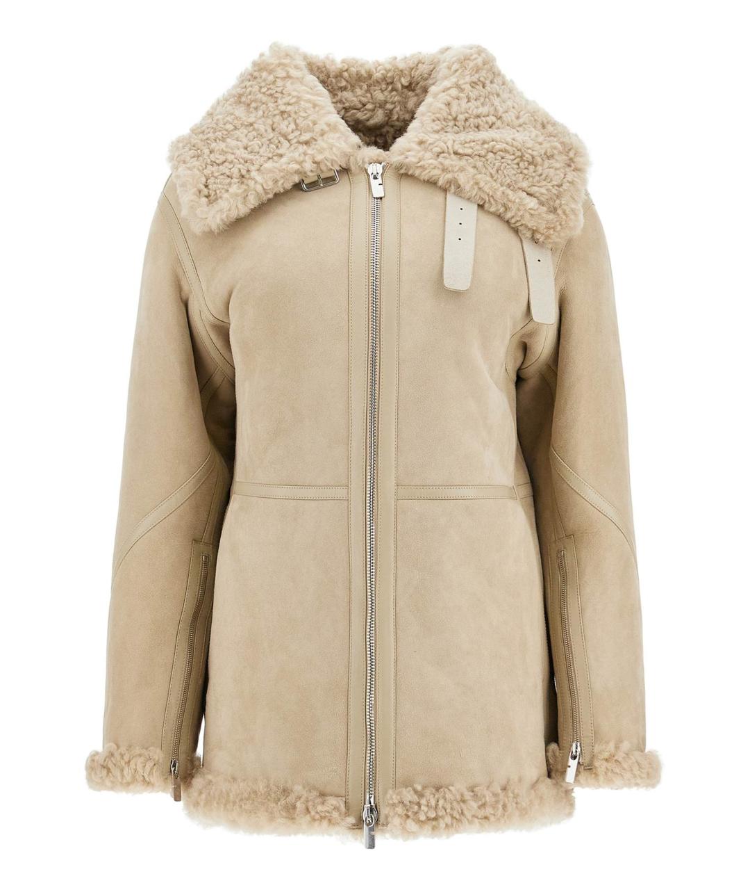 BURBERRY Бежевая меховая дубленка, фото 1