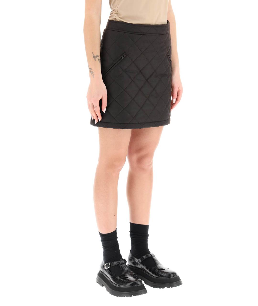 BURBERRY Коричневая хлопковая юбка мини, фото 2