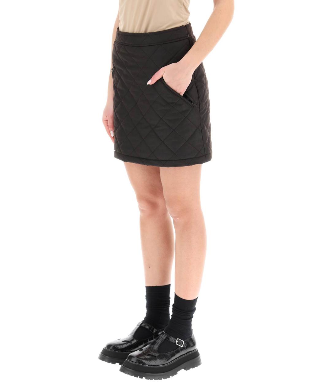 BURBERRY Коричневая хлопковая юбка мини, фото 4