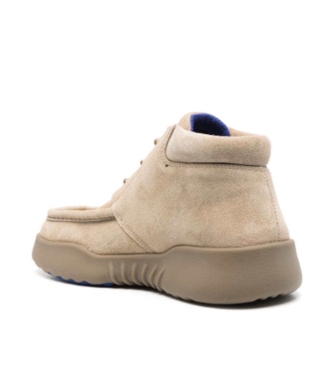 BURBERRY Бежевые замшевые низкие ботинки, фото 5