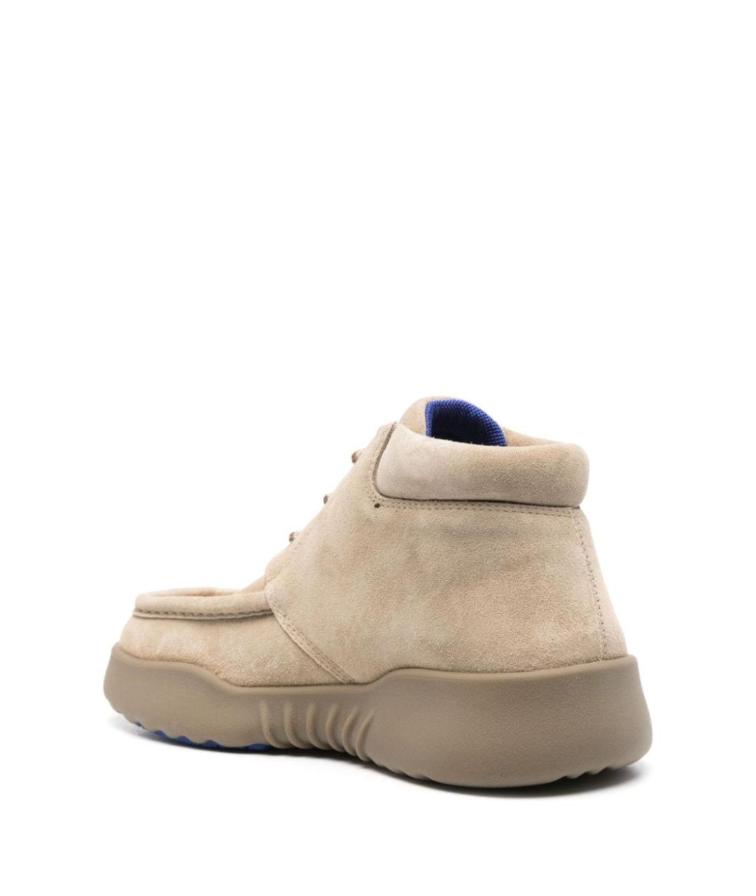 BURBERRY Бежевые замшевые низкие ботинки, фото 2