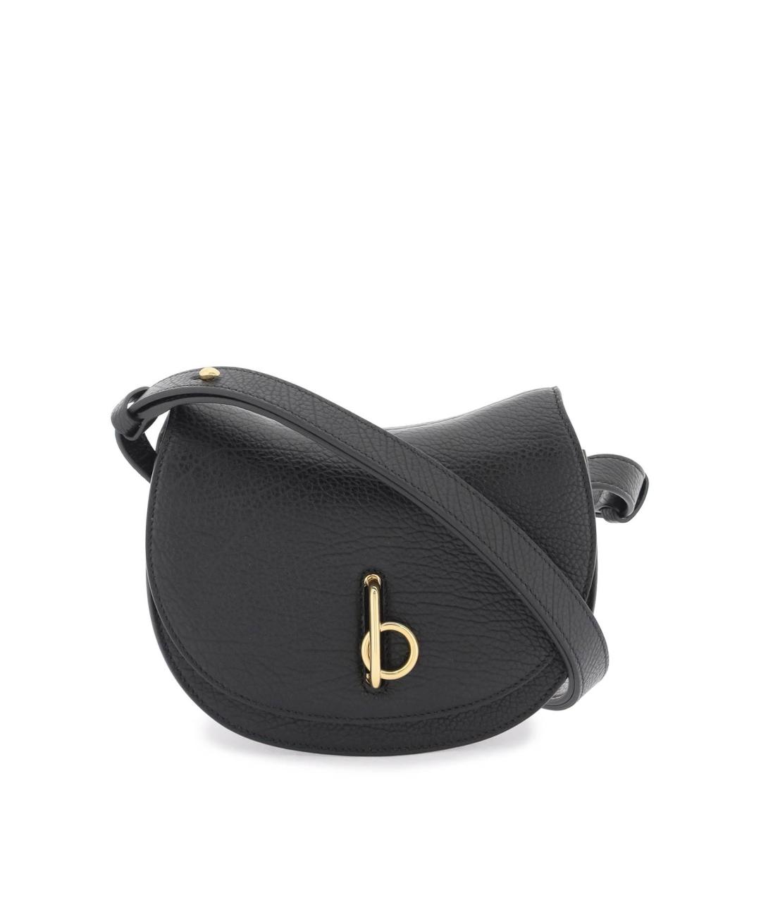 BURBERRY Черная кожаная сумка через плечо, фото 2