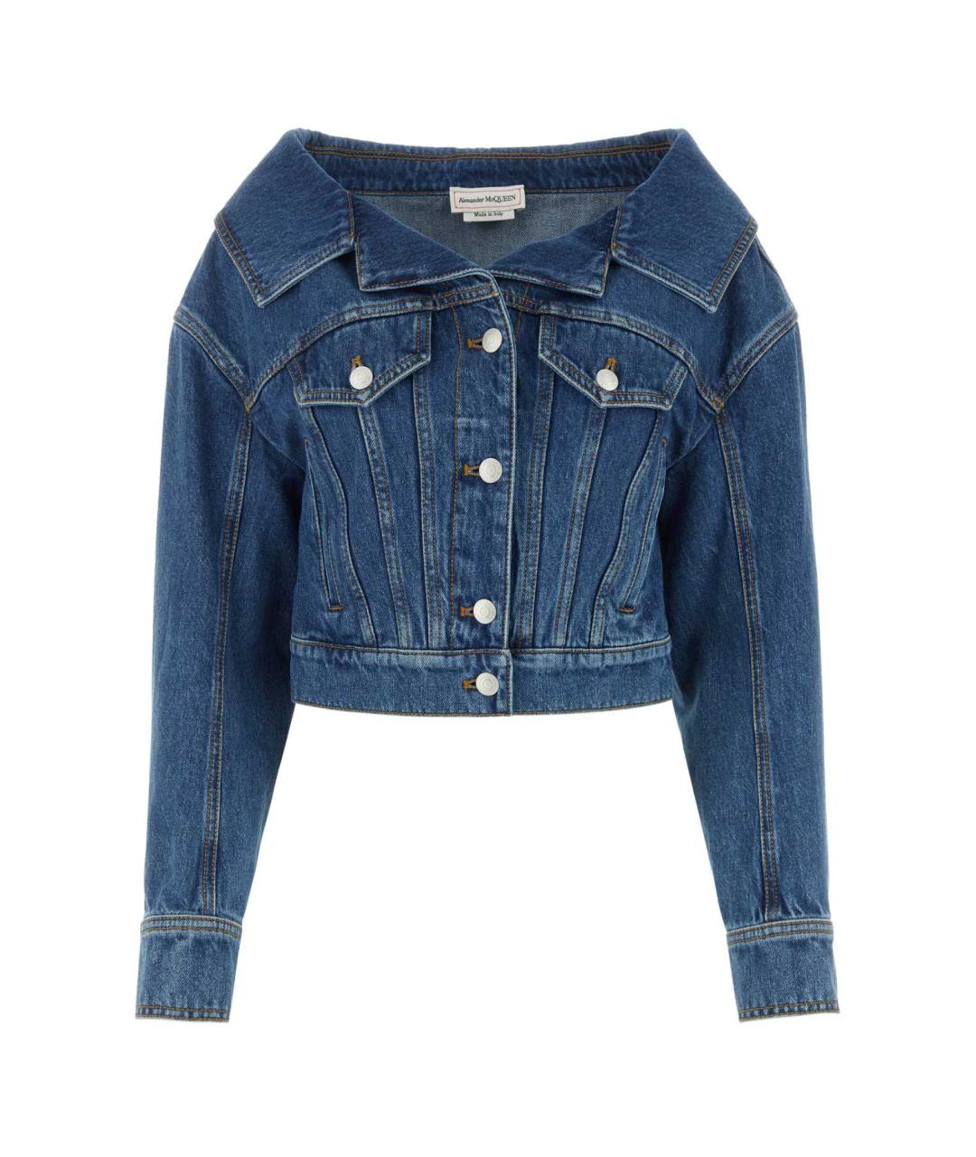 ALEXANDER MCQUEEN Синяя хлопковая куртка, фото 1