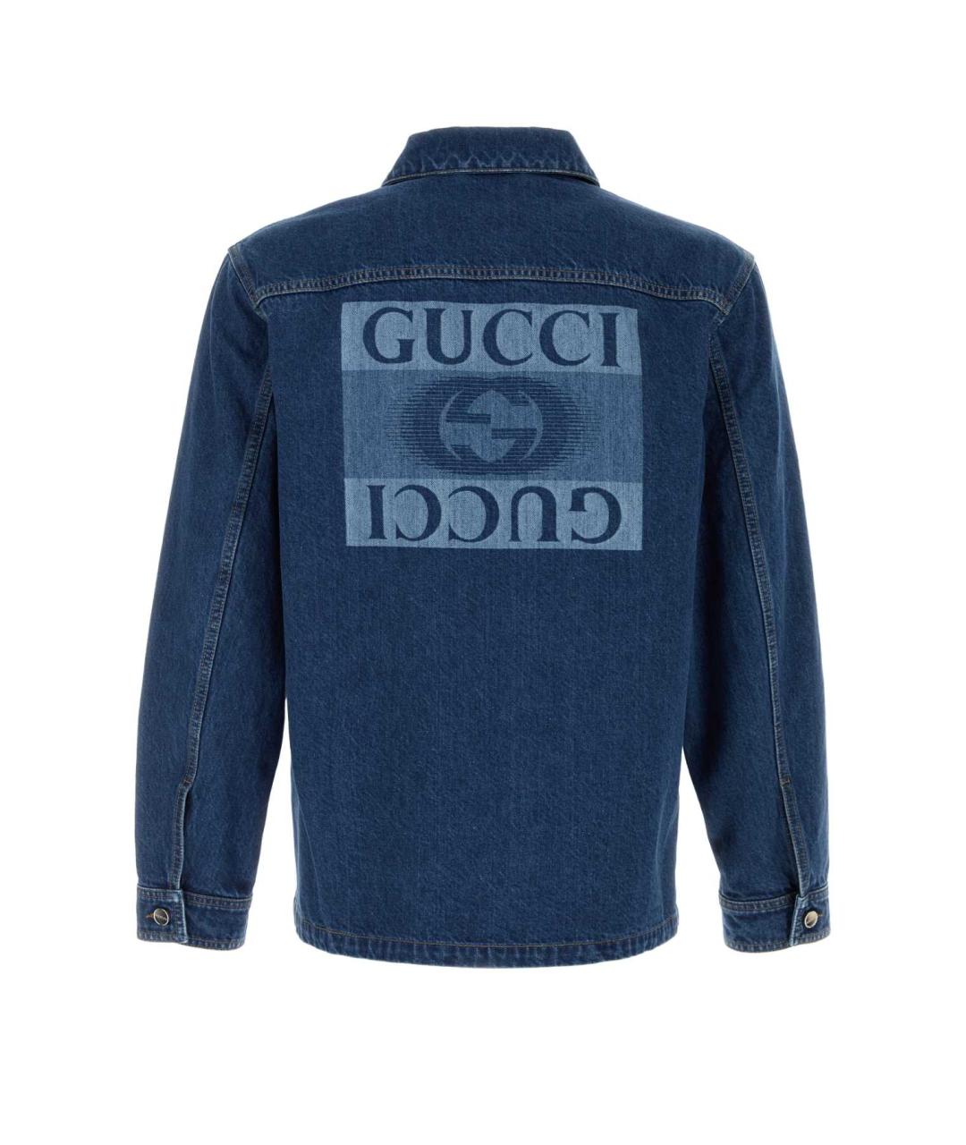 GUCCI Синяя хлопковая куртка, фото 2