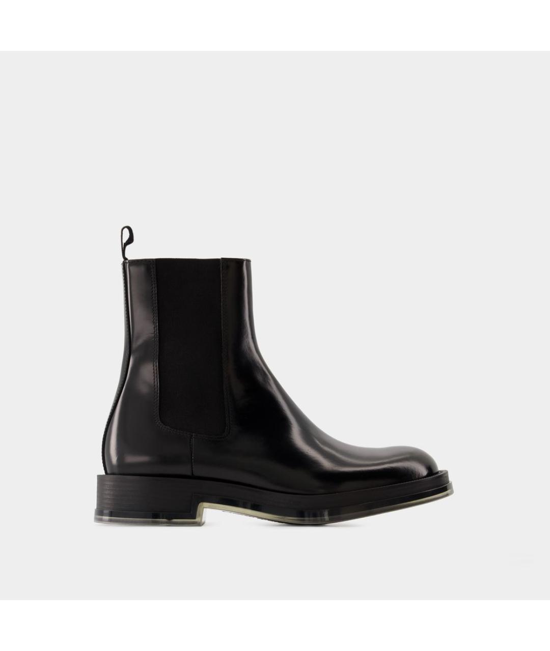 ALEXANDER MCQUEEN Черные кожаные высокие ботинки, фото 4