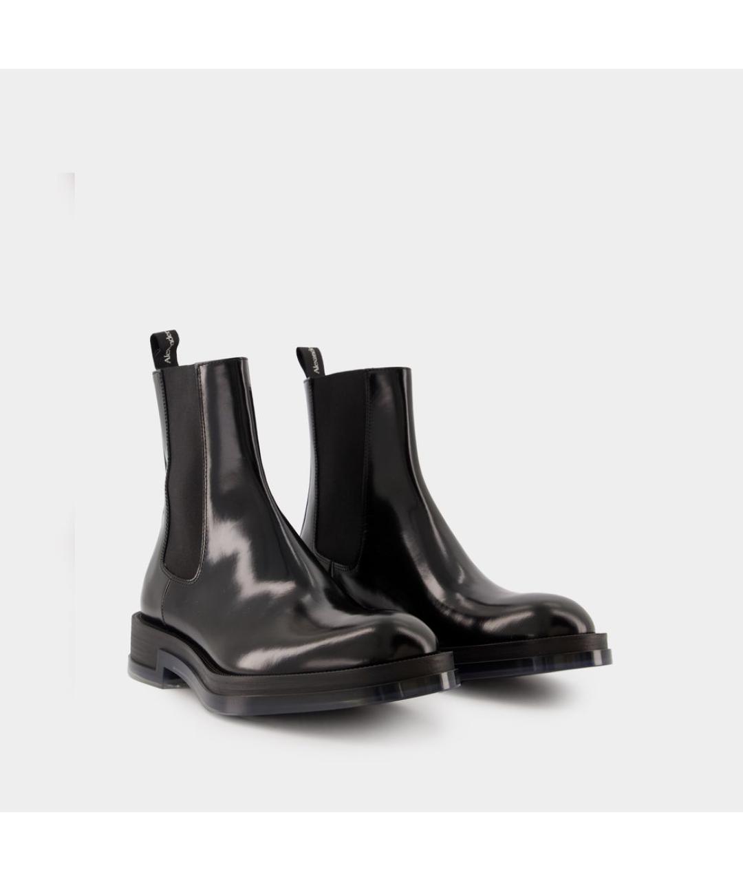 ALEXANDER MCQUEEN Черные кожаные высокие ботинки, фото 2