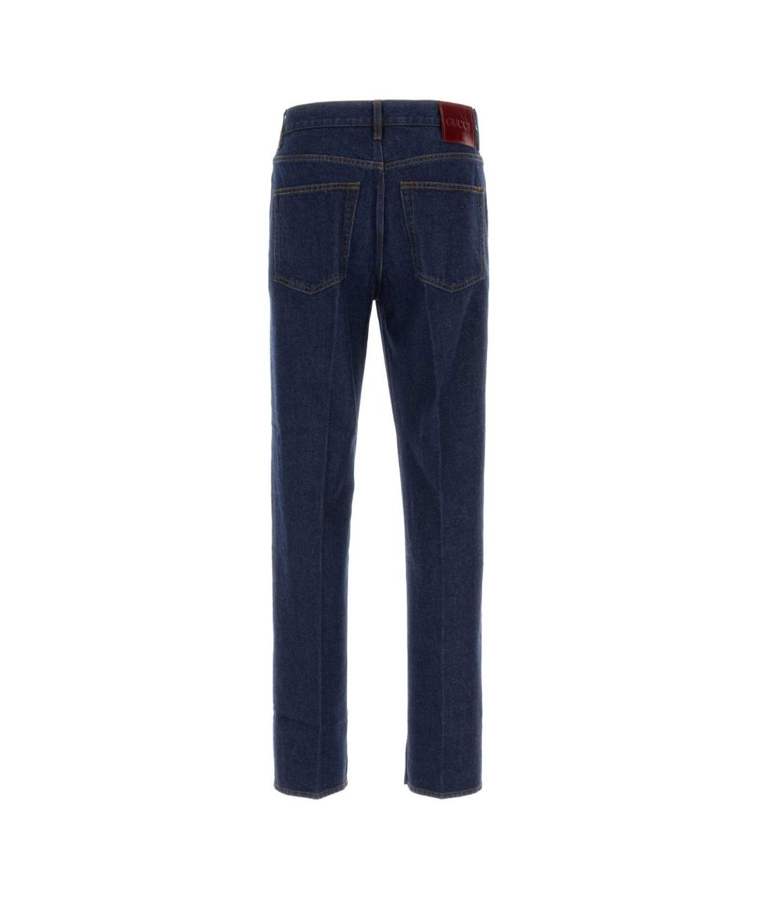 GUCCI Синие хлопковые прямые джинсы, фото 2