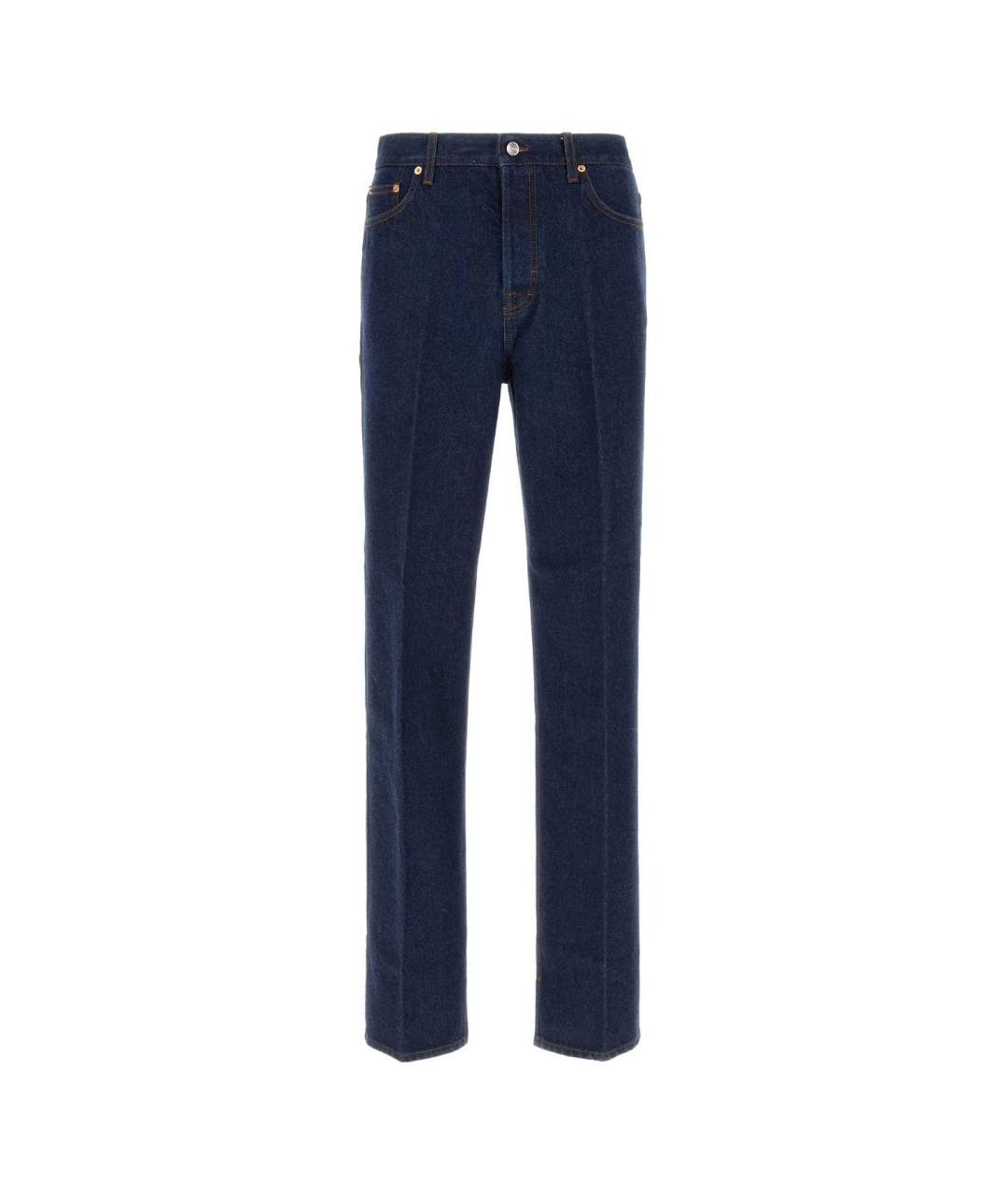 GUCCI Синие хлопковые прямые джинсы, фото 1