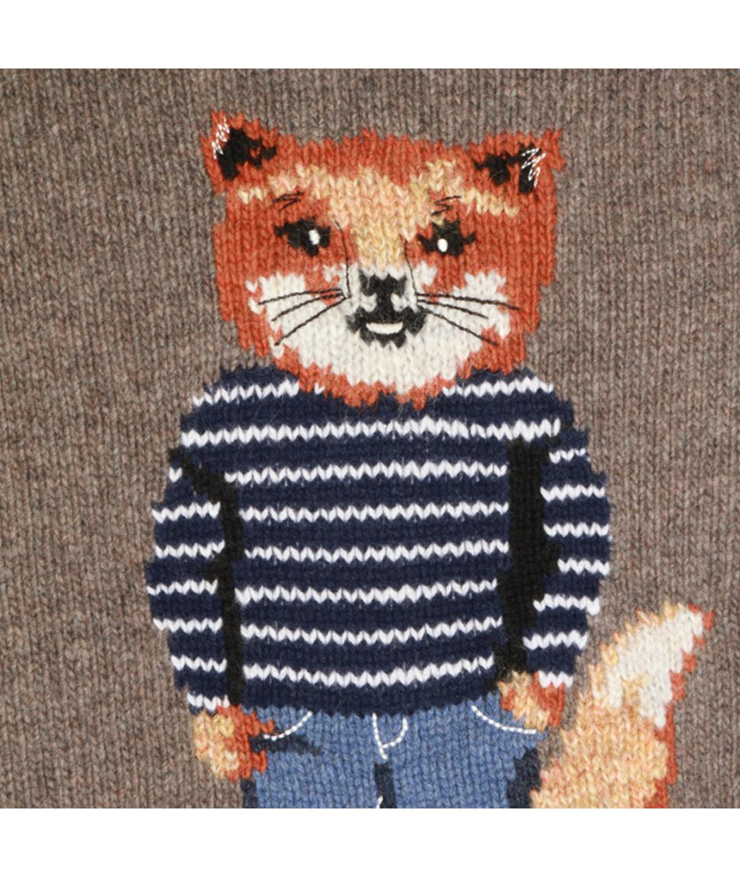 MAISON KITSUNE Бежевый шерстяной джемпер / свитер, фото 3