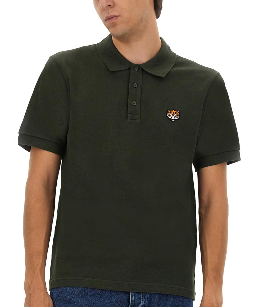 KENZO Хаки хлопковая футболка, фото 4