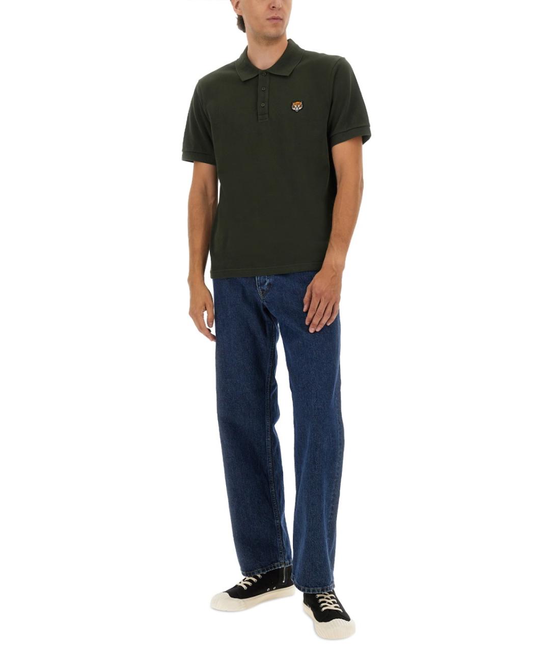 KENZO Хаки хлопковая футболка, фото 2