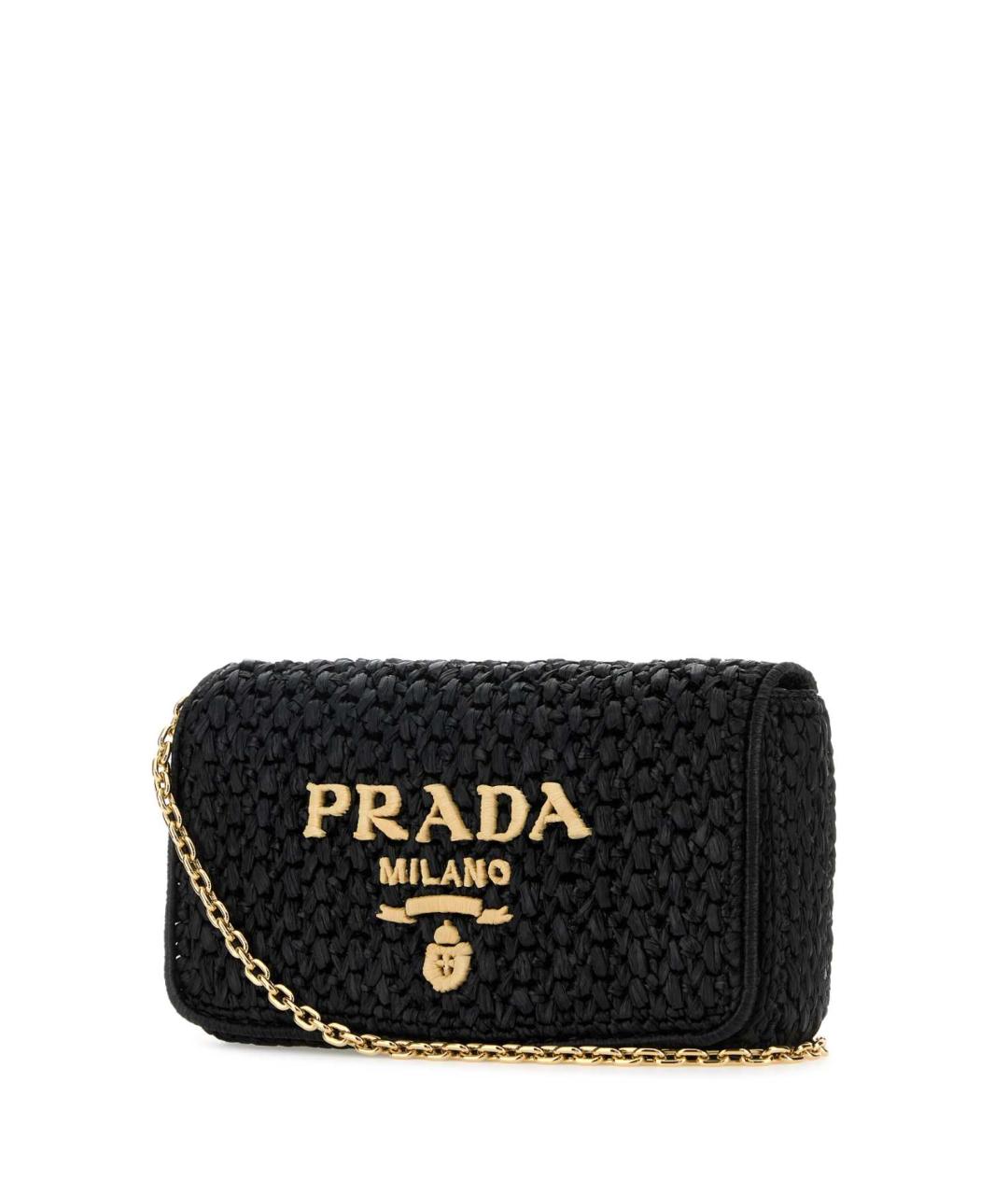 PRADA Черная пелетеная сумка через плечо, фото 2