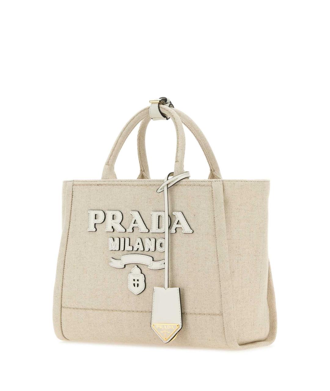 PRADA Бежевая тканевая сумка тоут, фото 2