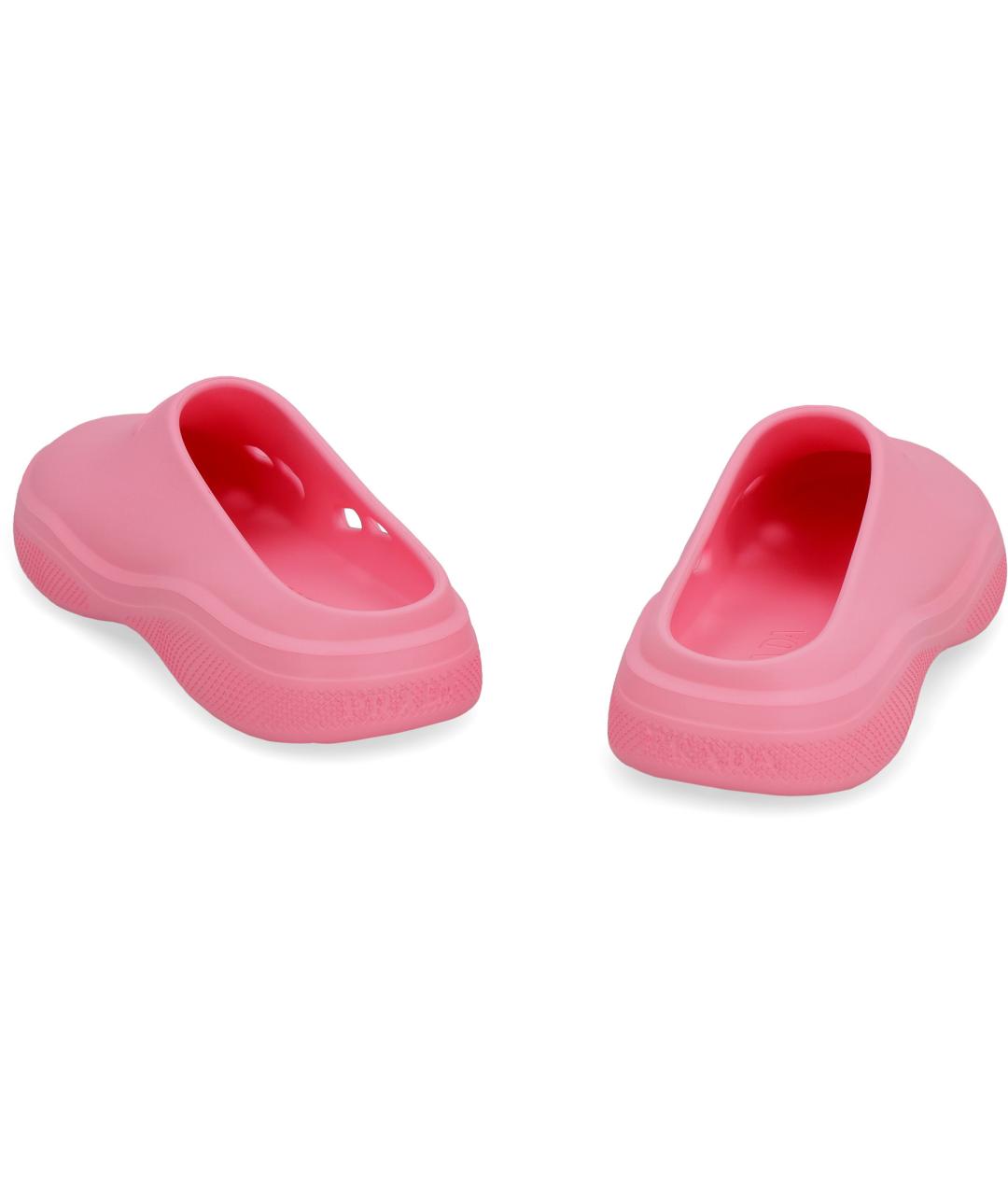 PRADA Розовые резиновые шлепанцы, фото 4