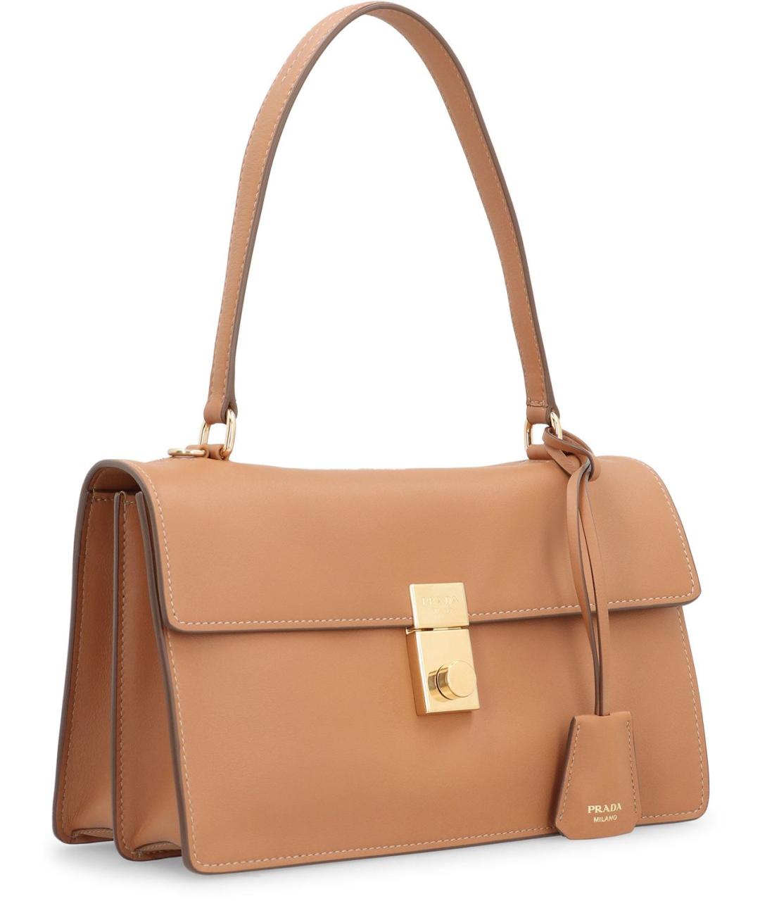 PRADA Бежевая кожаная сумка через плечо, фото 2