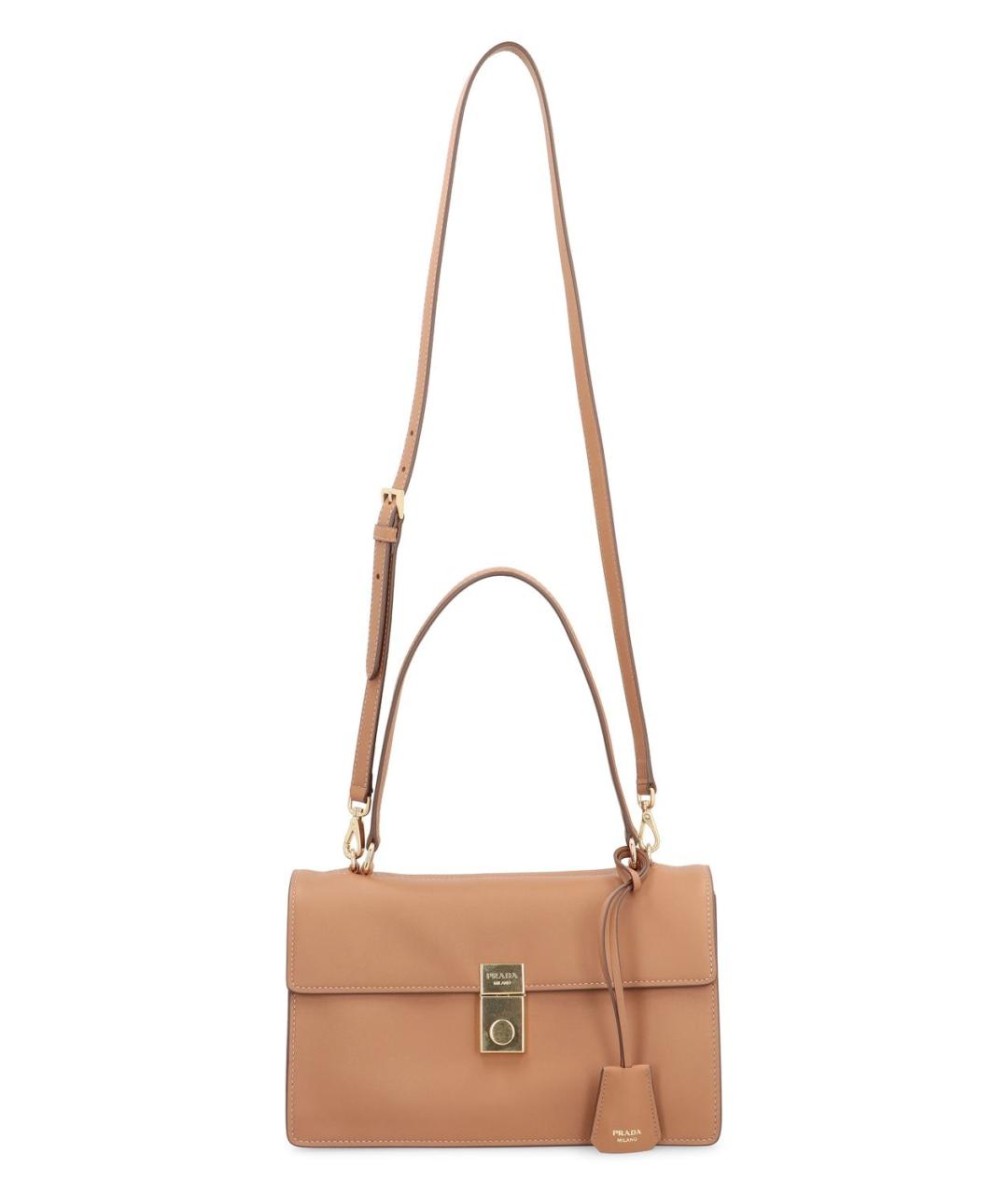 PRADA Бежевая кожаная сумка через плечо, фото 4