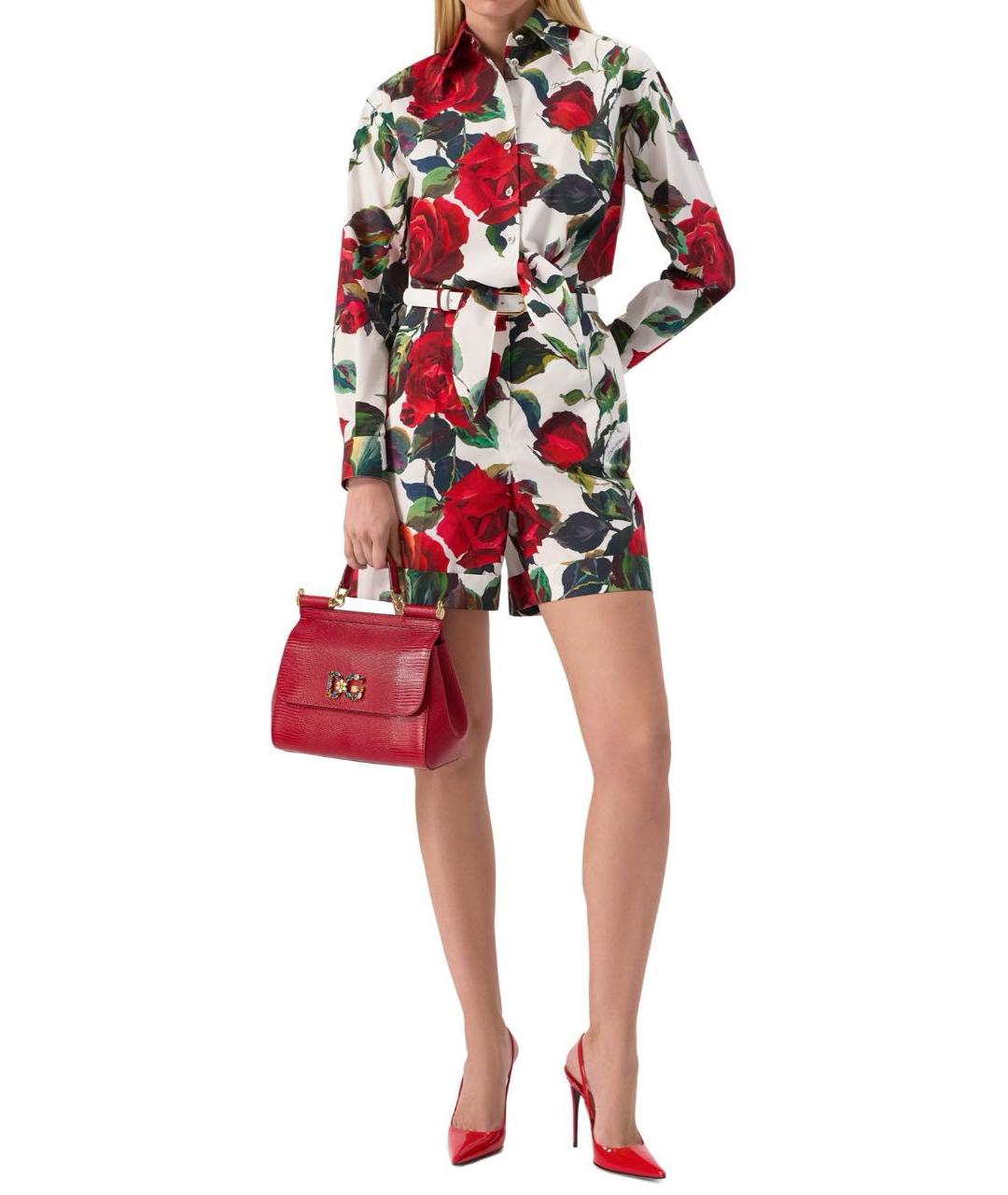DOLCE&GABBANA Красная кожаная сумка с короткими ручками, фото 3