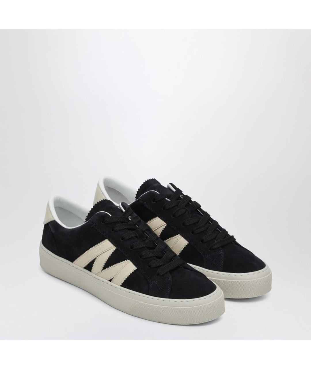 MONCLER Синие замшевые низкие кроссовки / кеды, фото 2