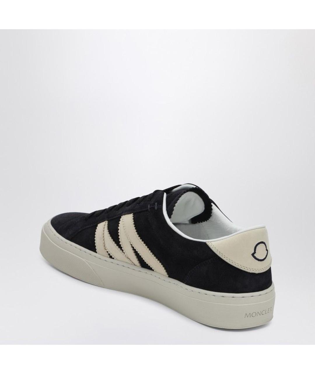 MONCLER Синие замшевые низкие кроссовки / кеды, фото 3