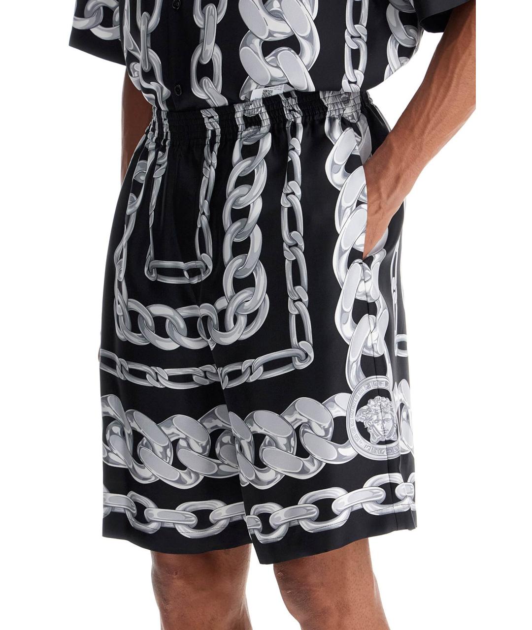 VERSACE Мульти шелковые шорты, фото 4
