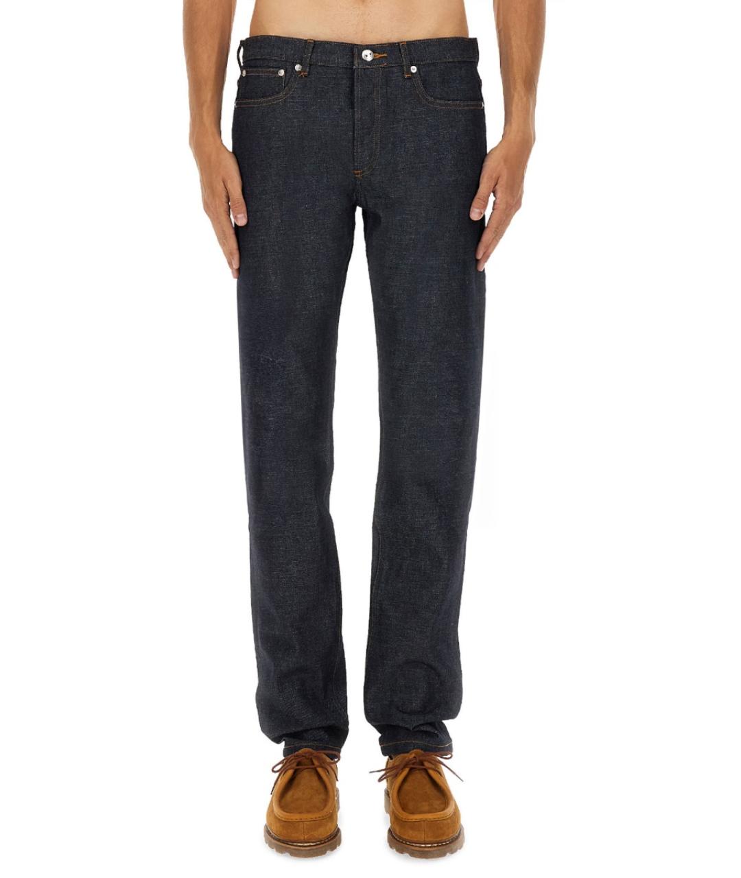 A.P.C. Темно-синие хлопковые прямые джинсы, фото 6