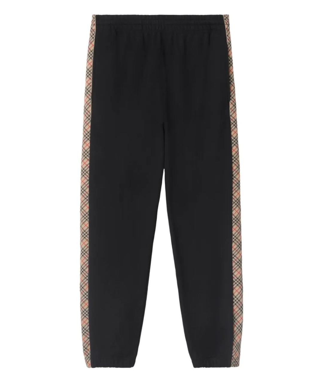 BURBERRY Черные хлопковые повседневные брюки, фото 1