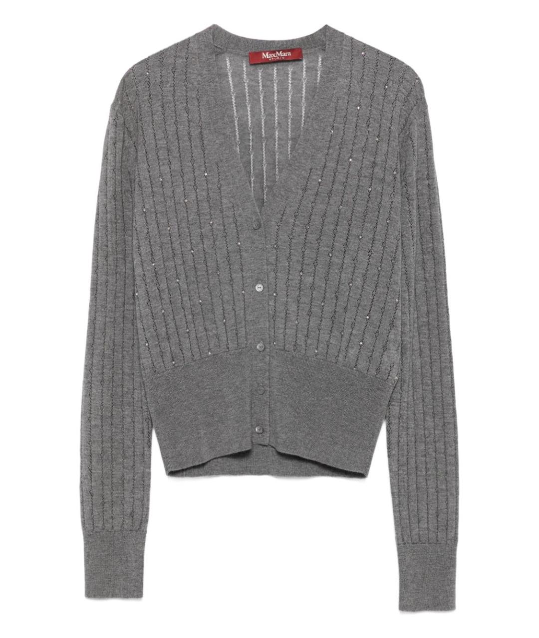 MAX MARA STUDIO Серый кардиган, фото 1
