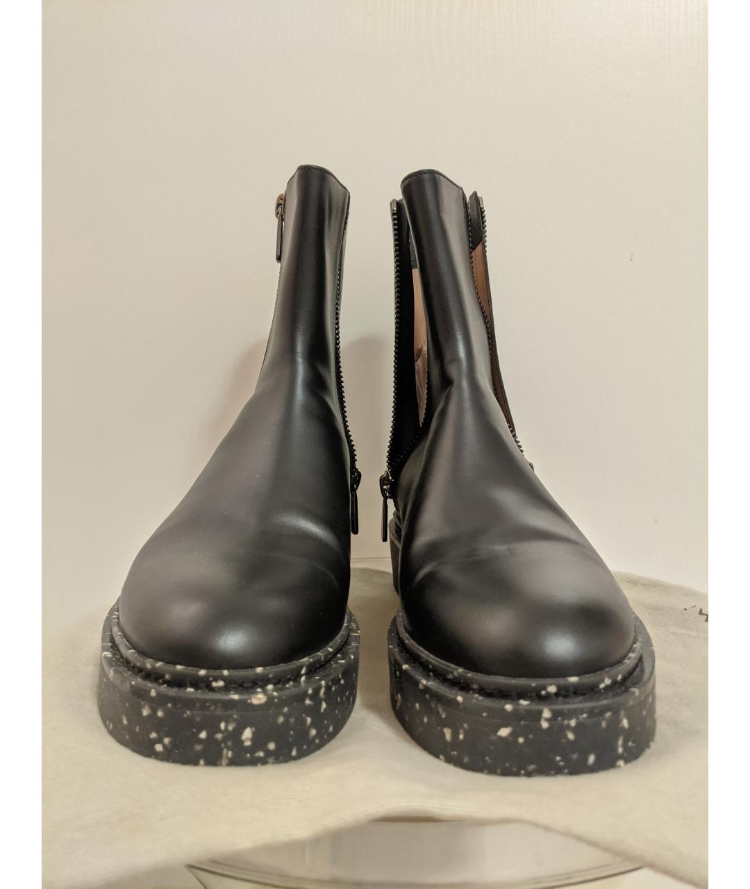 SANTONI Черные кожаные полусапоги, фото 6