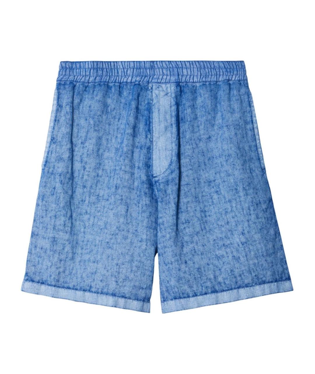 BURBERRY Синие льняные шорты, фото 1