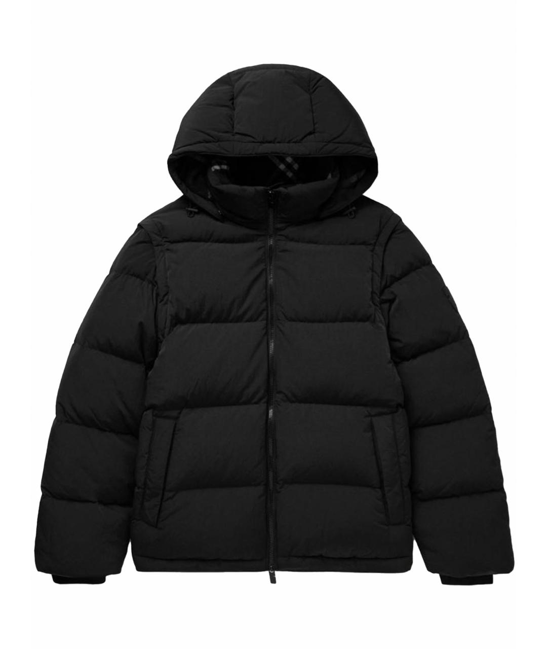 BURBERRY Черный полиэстеровый пуховик, фото 1