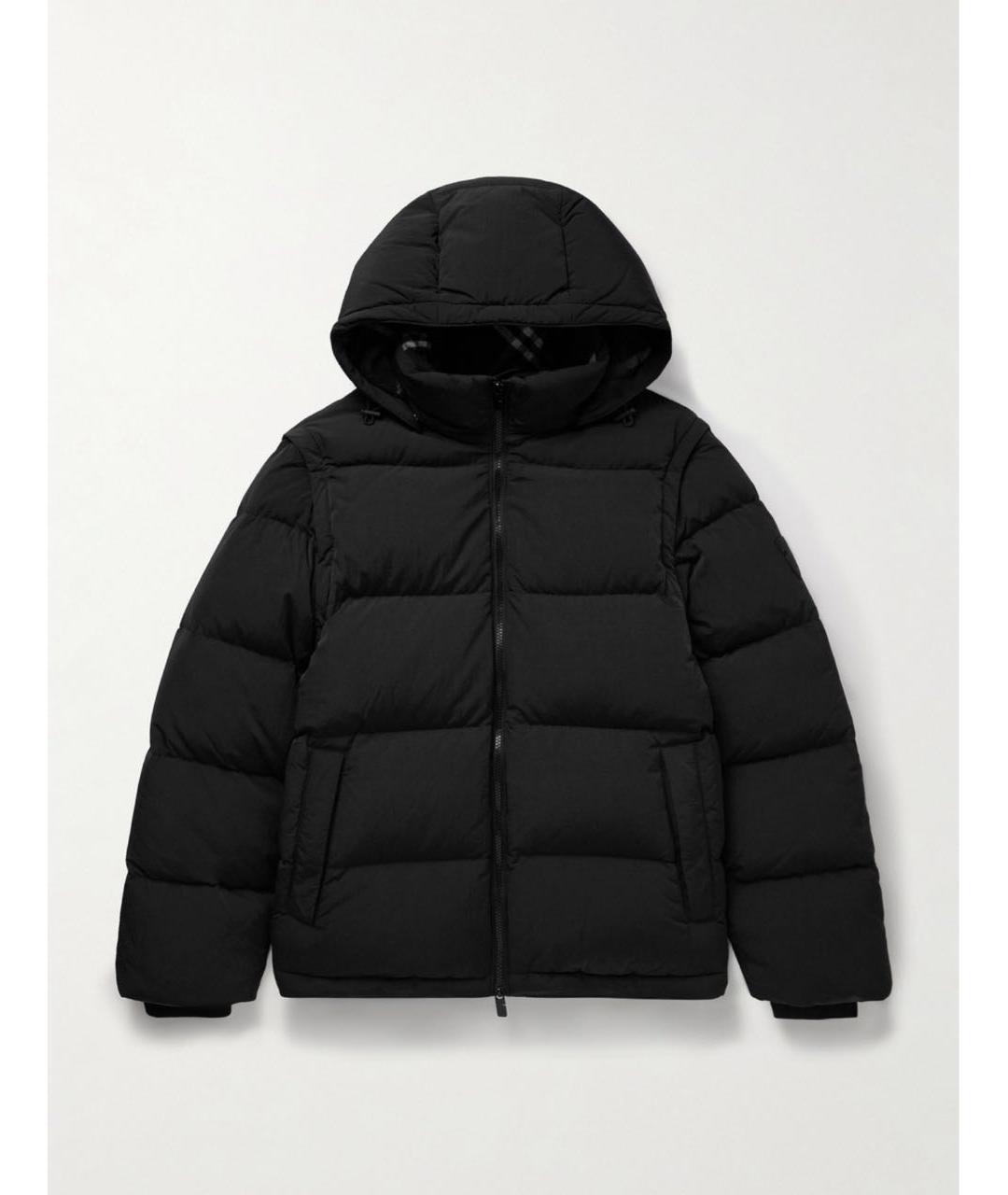 BURBERRY Черный полиэстеровый пуховик, фото 8
