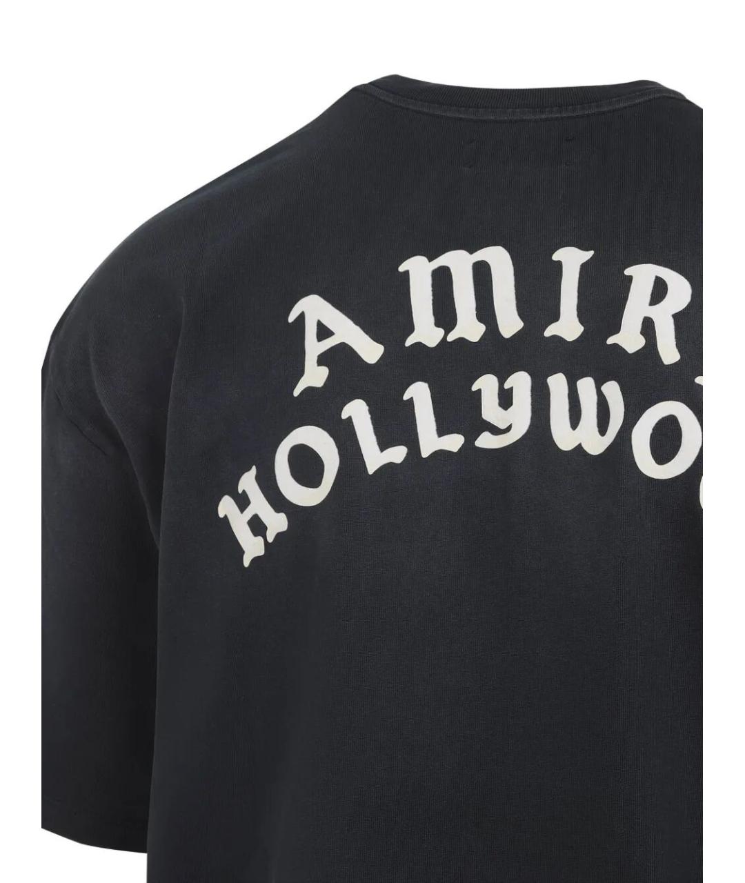 AMIRI Черная хлопковая футболка, фото 5