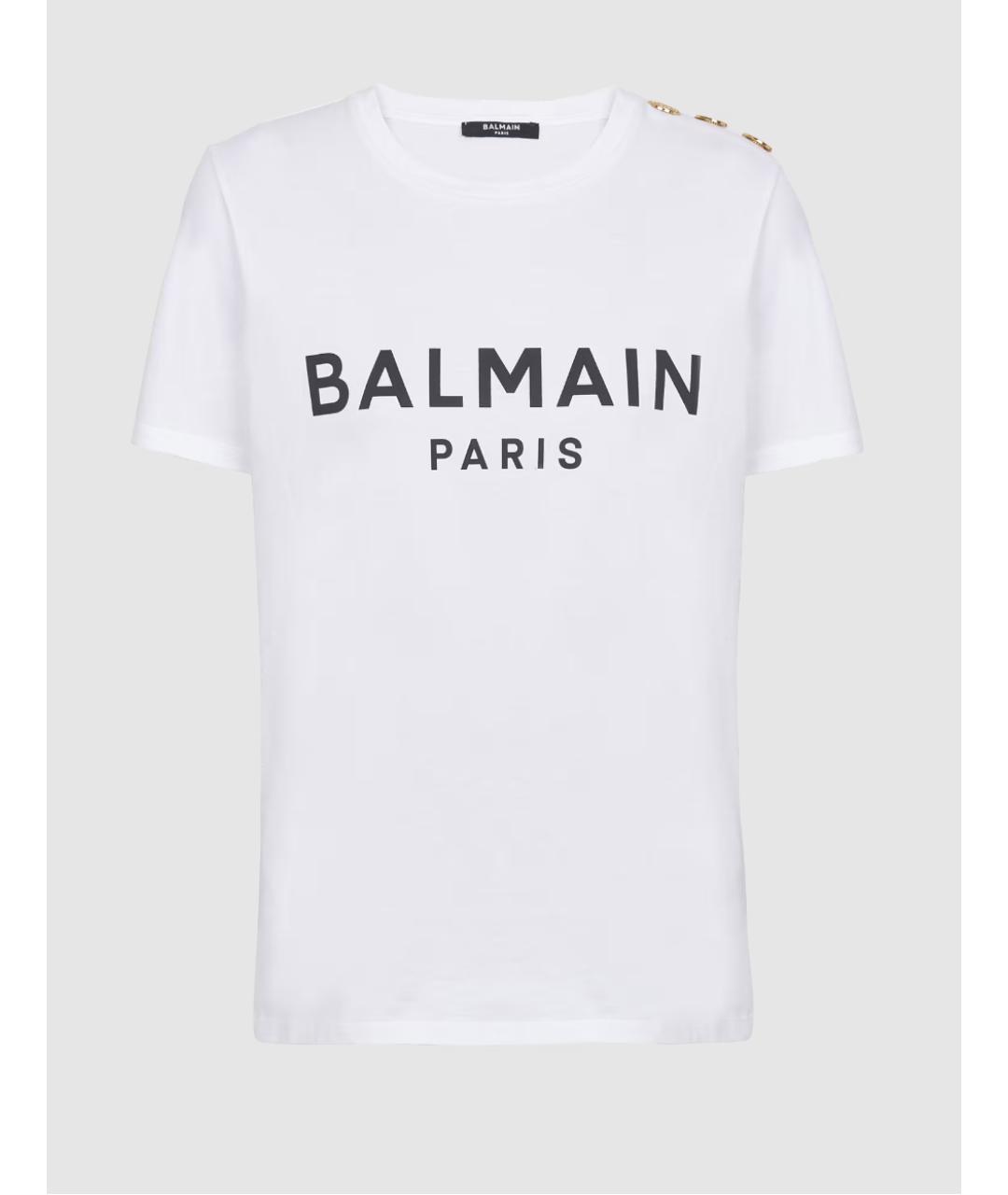 BALMAIN Белая хлопковая футболка, фото 7