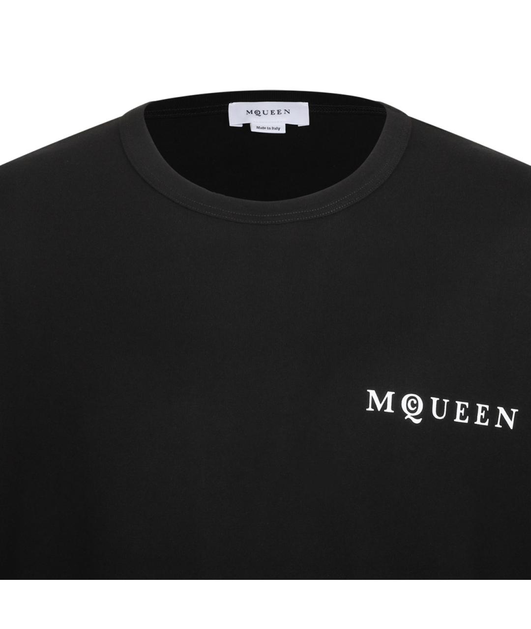 ALEXANDER MCQUEEN Черная хлопковая футболка, фото 2