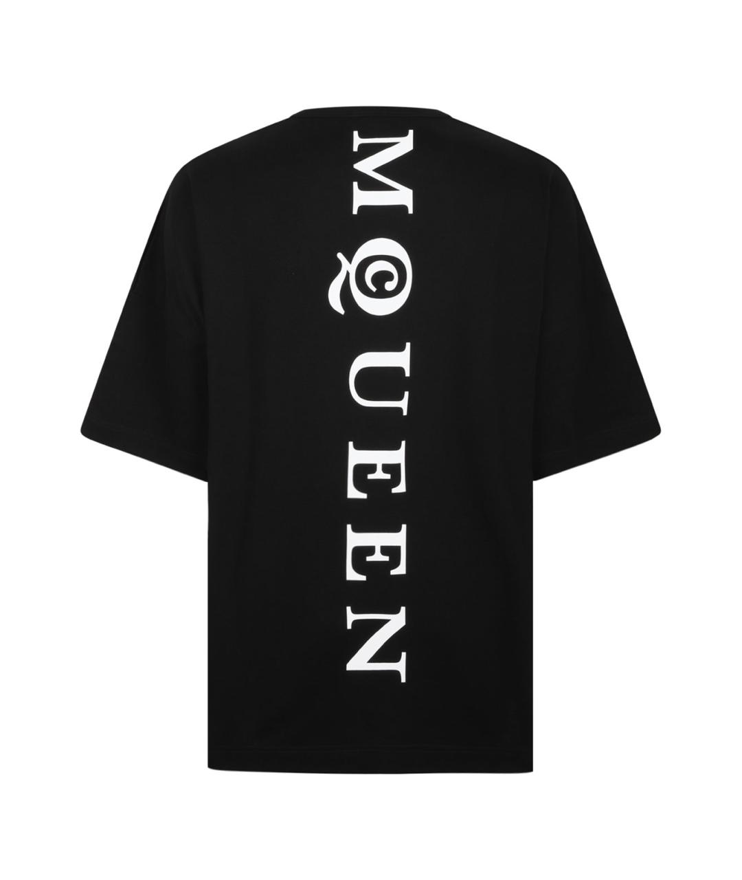 ALEXANDER MCQUEEN Черная хлопковая футболка, фото 3