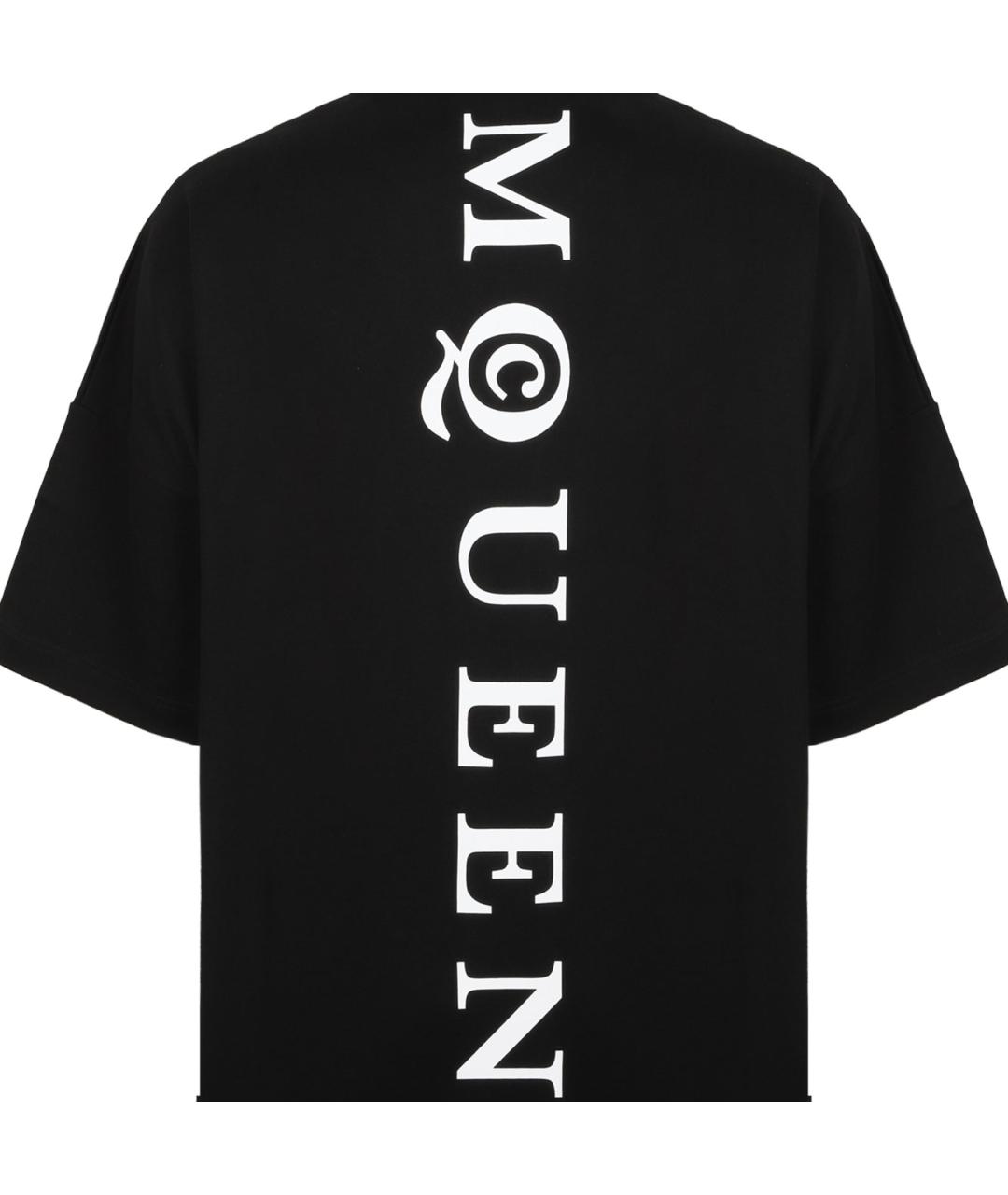 ALEXANDER MCQUEEN Черная хлопковая футболка, фото 4